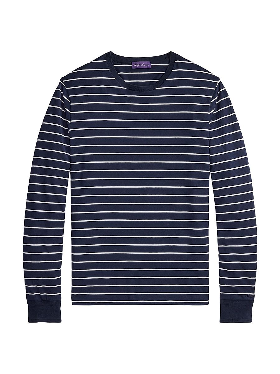 Men's Striped Striped Cotton Lisle T-Shirt - Classic Chairman Navy - Size XXL