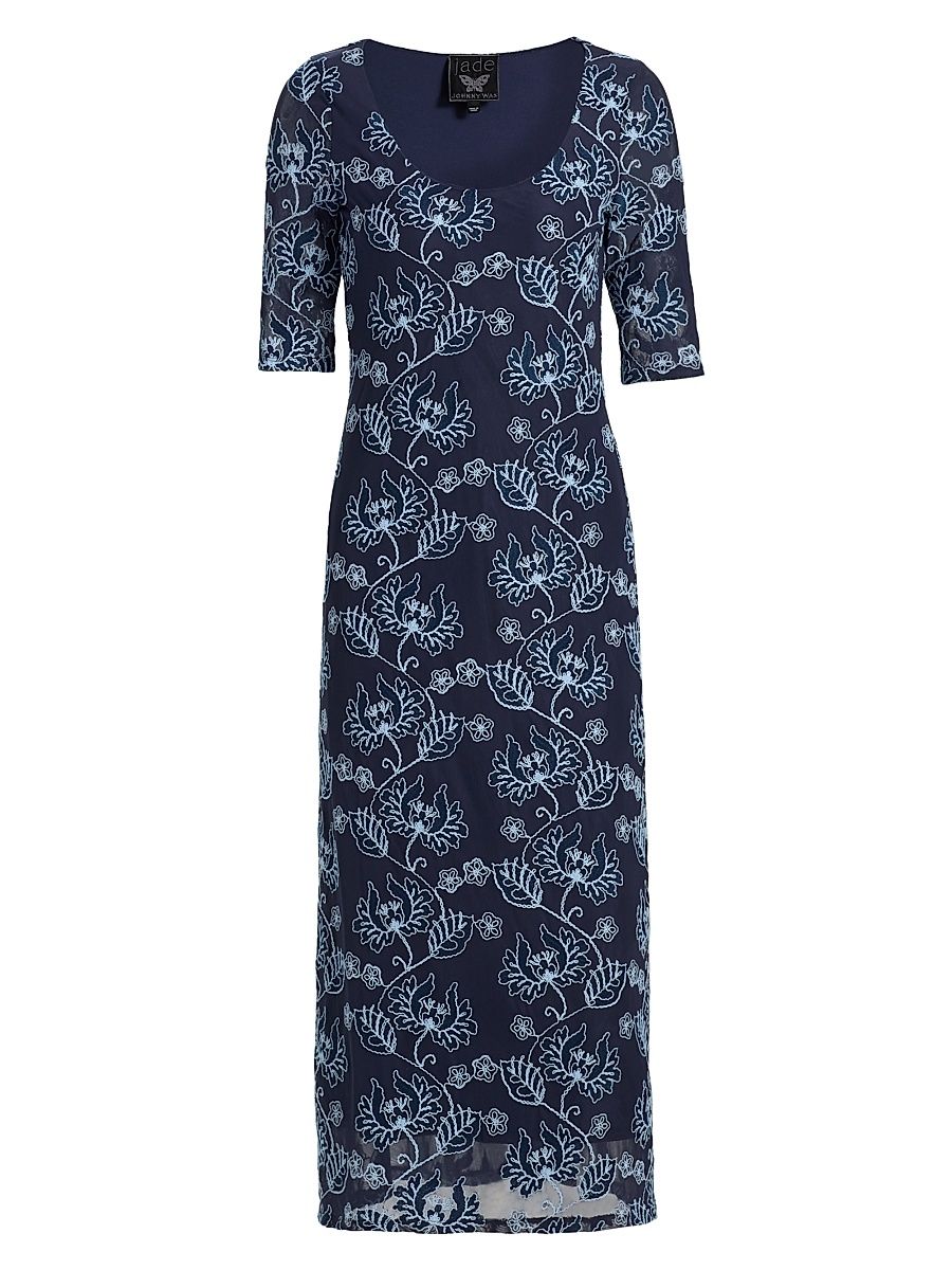 Women's Maya Mesh Midi-Dress - Luna Meadows - Size XXL