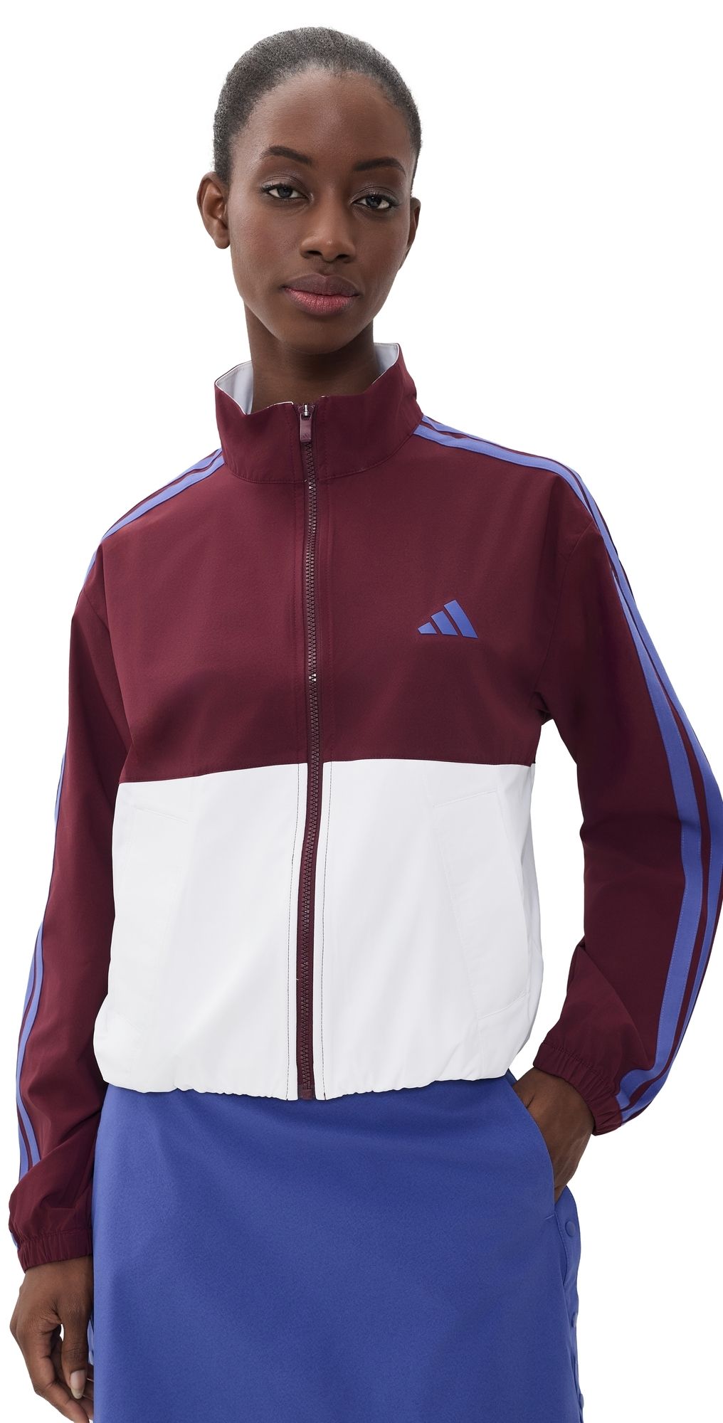 Adidas Golf Beyond Color Block Zip Jacket Maroon XL