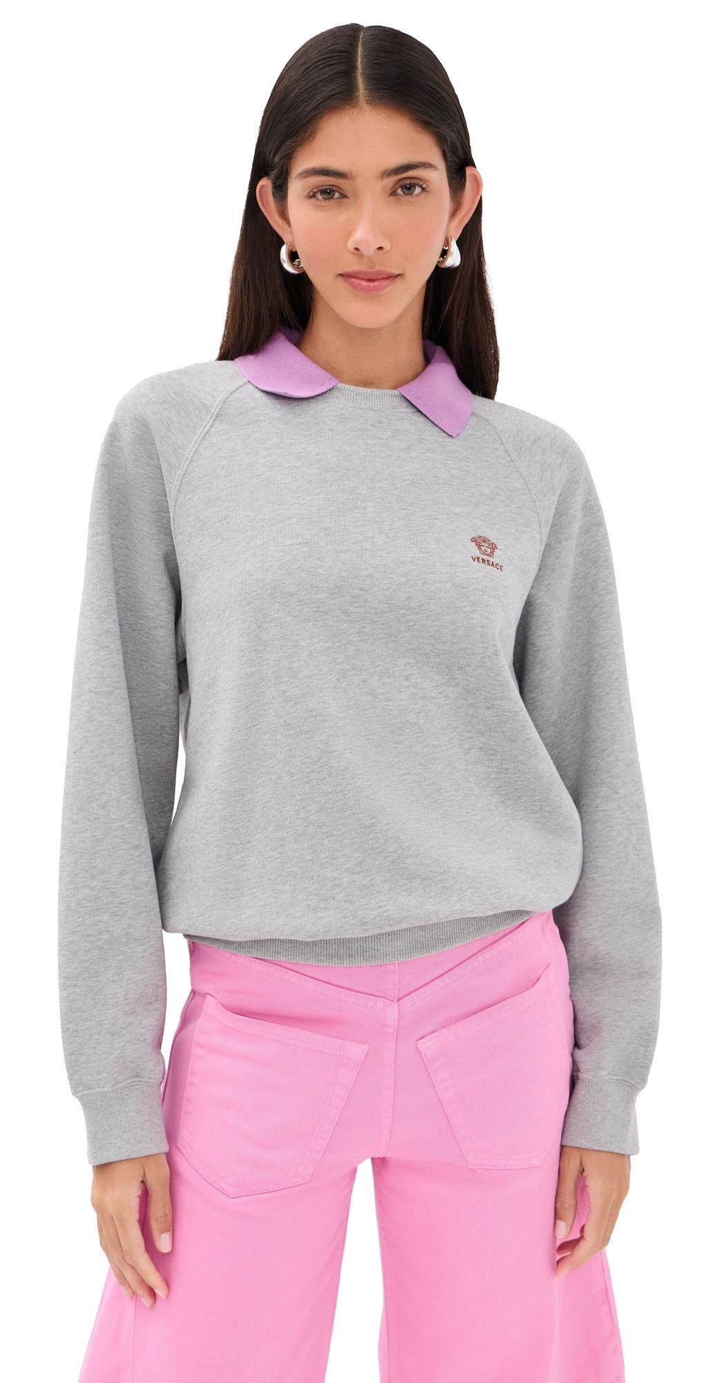 Versace Sweatshirt Grigio Melange/Violet 44