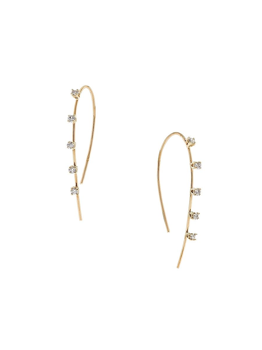 Women's 14K Yellow Gold & Diamond Wire Earrings
