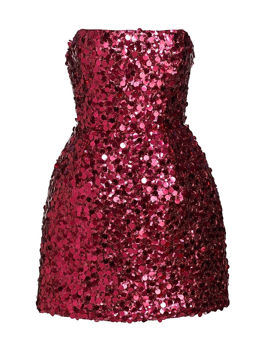 Women's Maraya Sequin Strapless Minidress - Magenta - Size XL