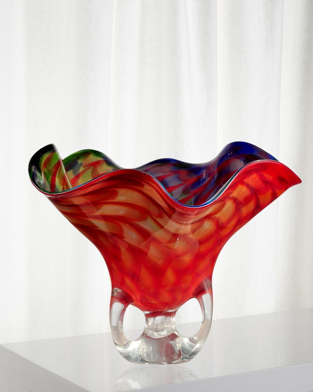 Cinnabar Decorative Art Glass Bowl