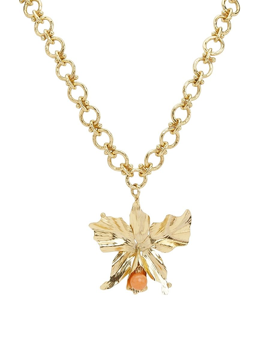 Women's Lulu Pink Aventurine Flower Necklace - Pink Aventurine