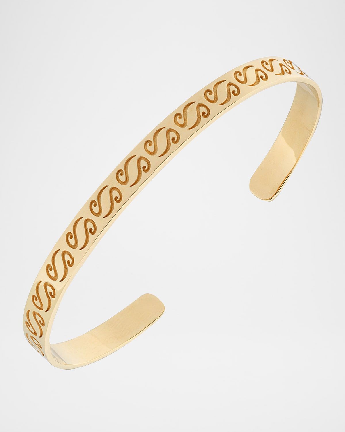 Men & apos;s Ara Engraved Gold Plated Cuff Bracelet