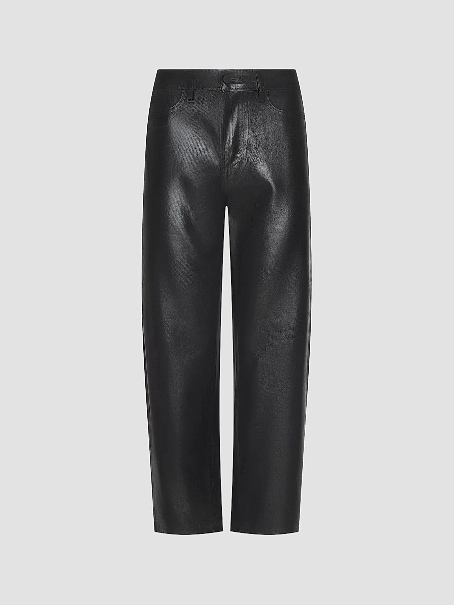 Women's Mallis High-Rise Barrel-Leg Jeans - Noir Coated - Size 32
