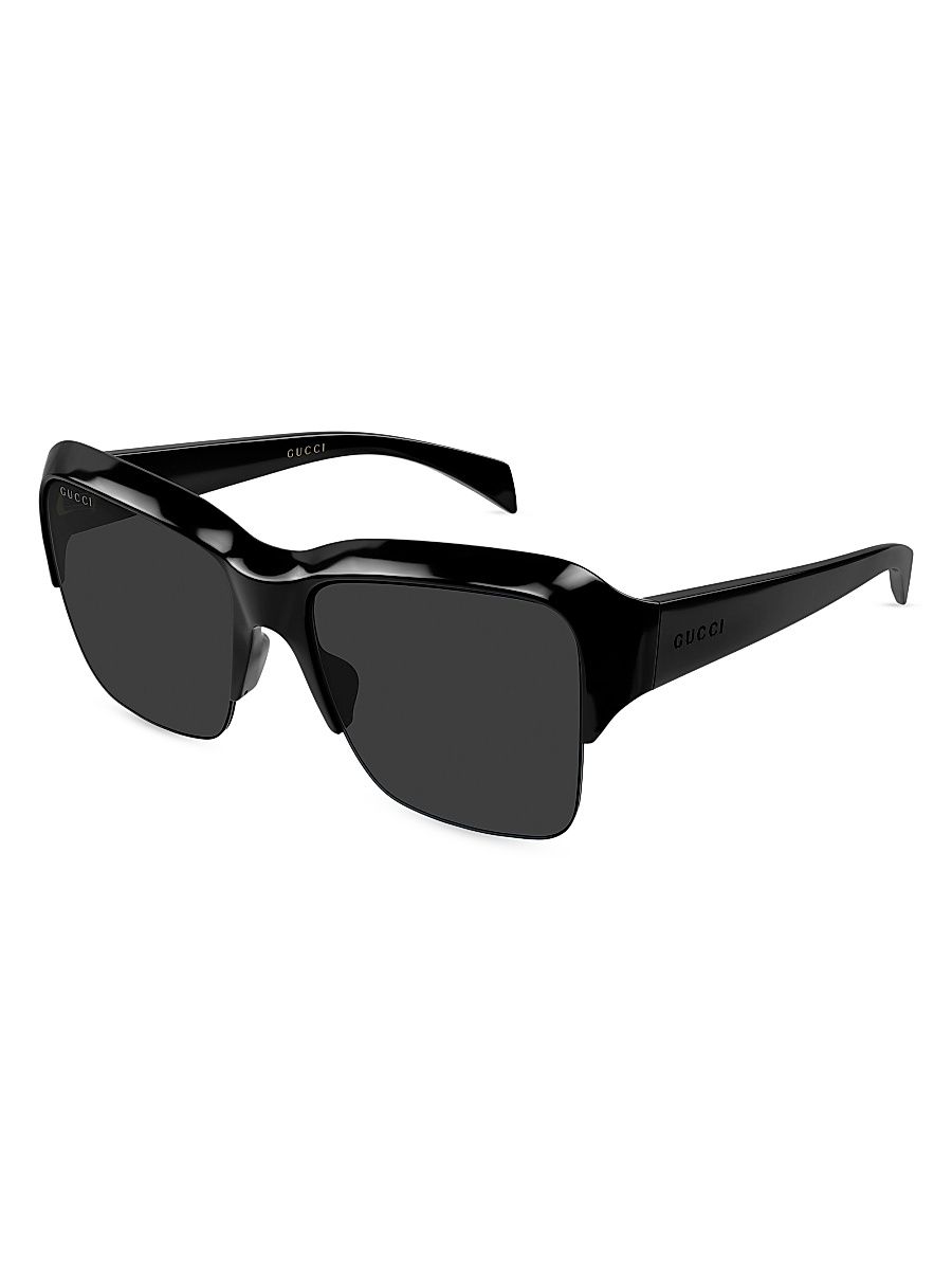 Men's 70's Nuances 57MM Navigator Sunglasses - Black