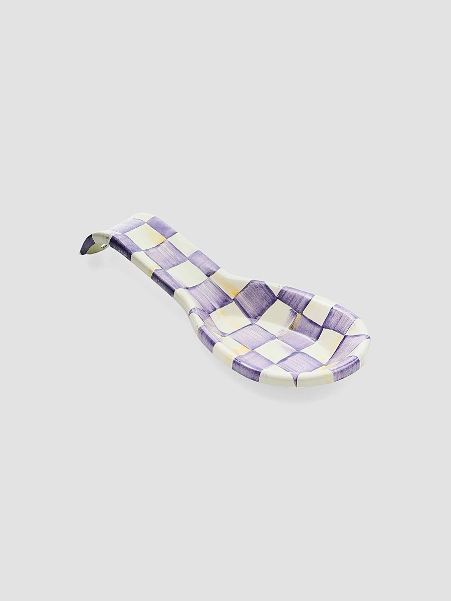 Violet Check Spoon Rest