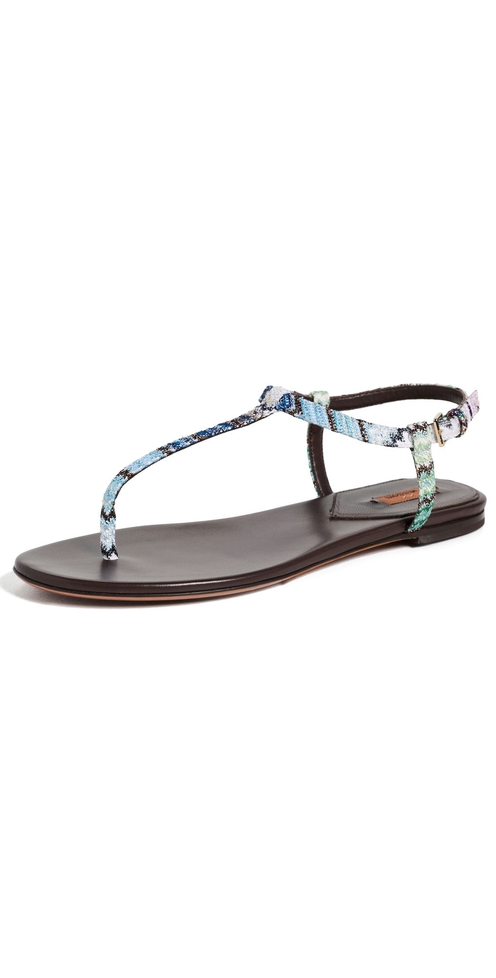 Missoni Leen Sandals Raschel Metallic Wave Evening Blue 41