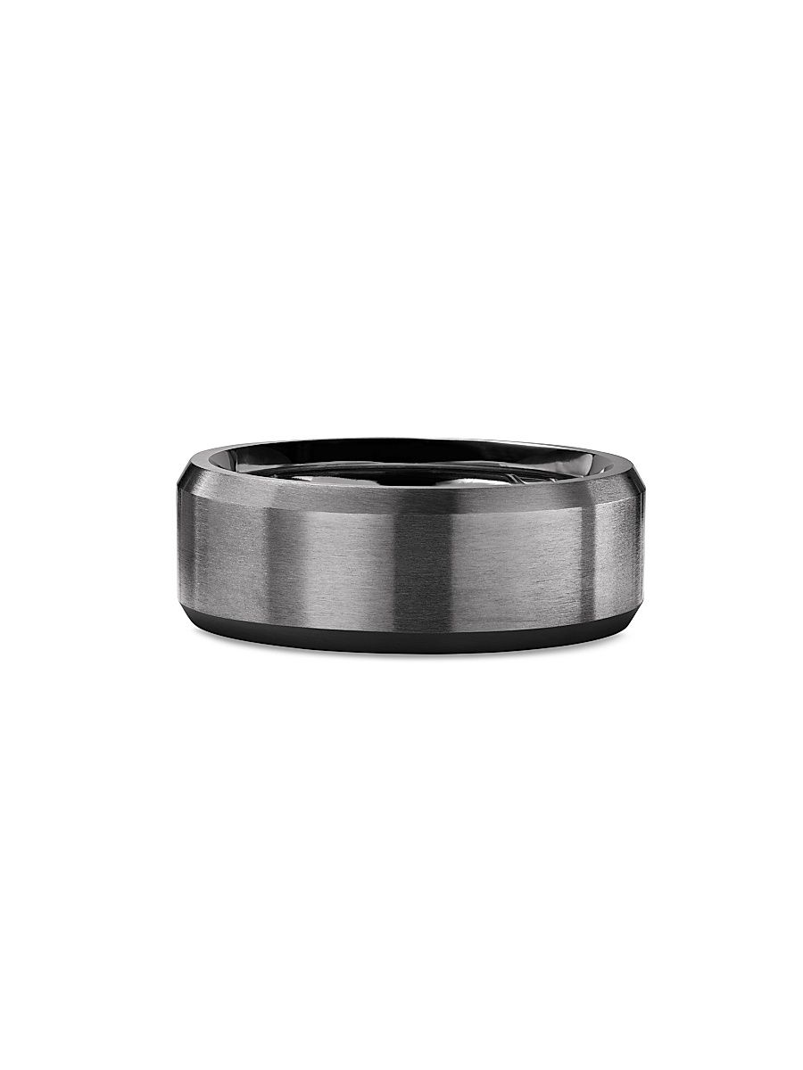 Men's Streamline Beveled Band Ring in Titanium, 8.5MM - Titanium - Size 5