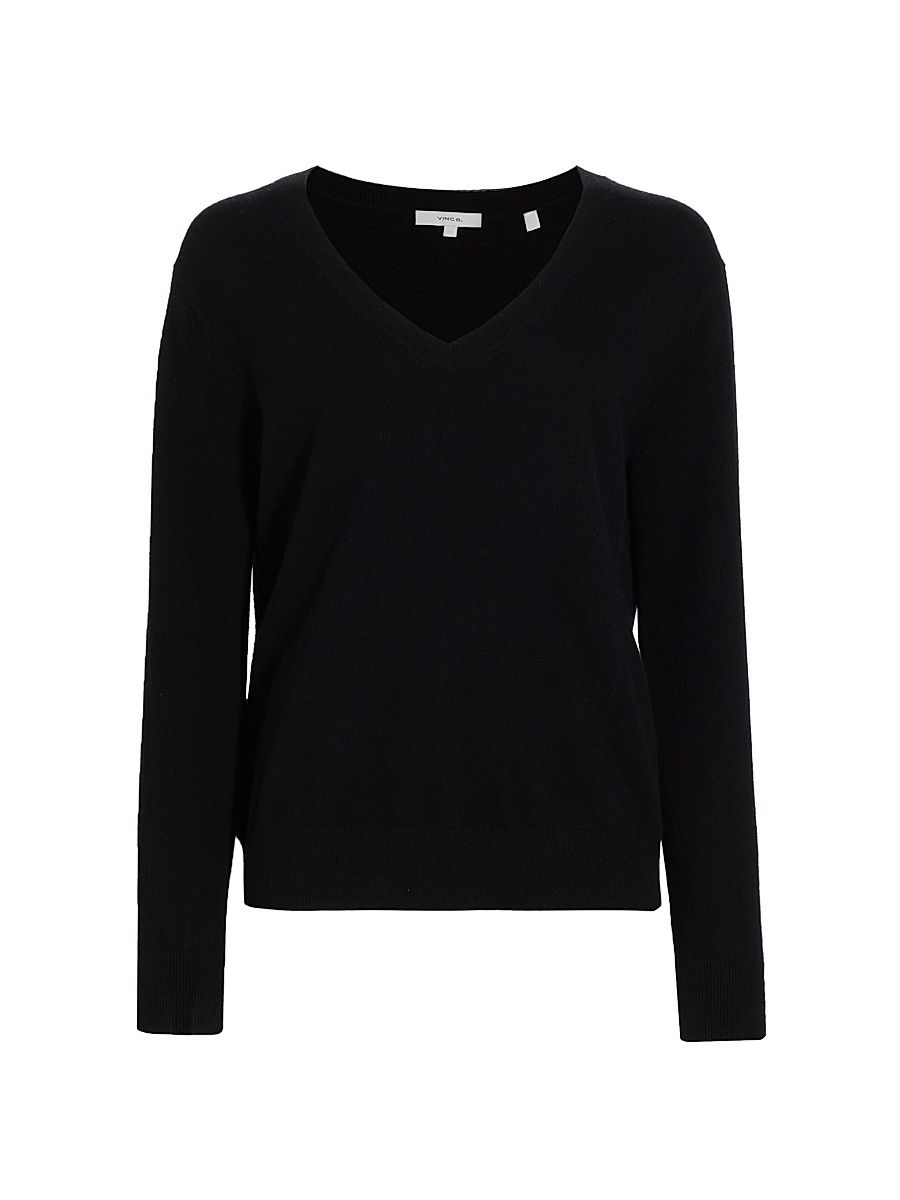 Women's Weekend V-Neck Cashmere Sweater - Black - Size XXS