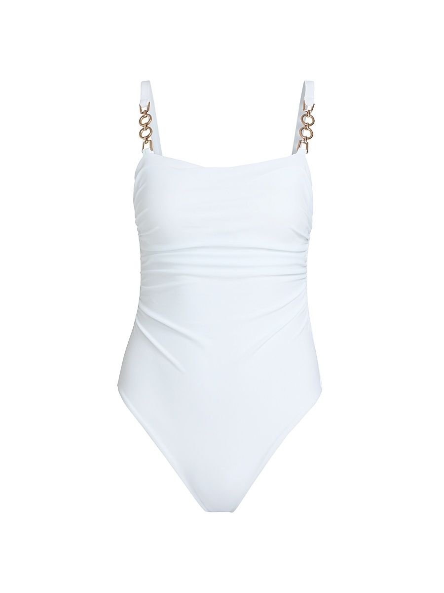 Women's Maeve Chain One-Piece Swimsuit - White - Size XL