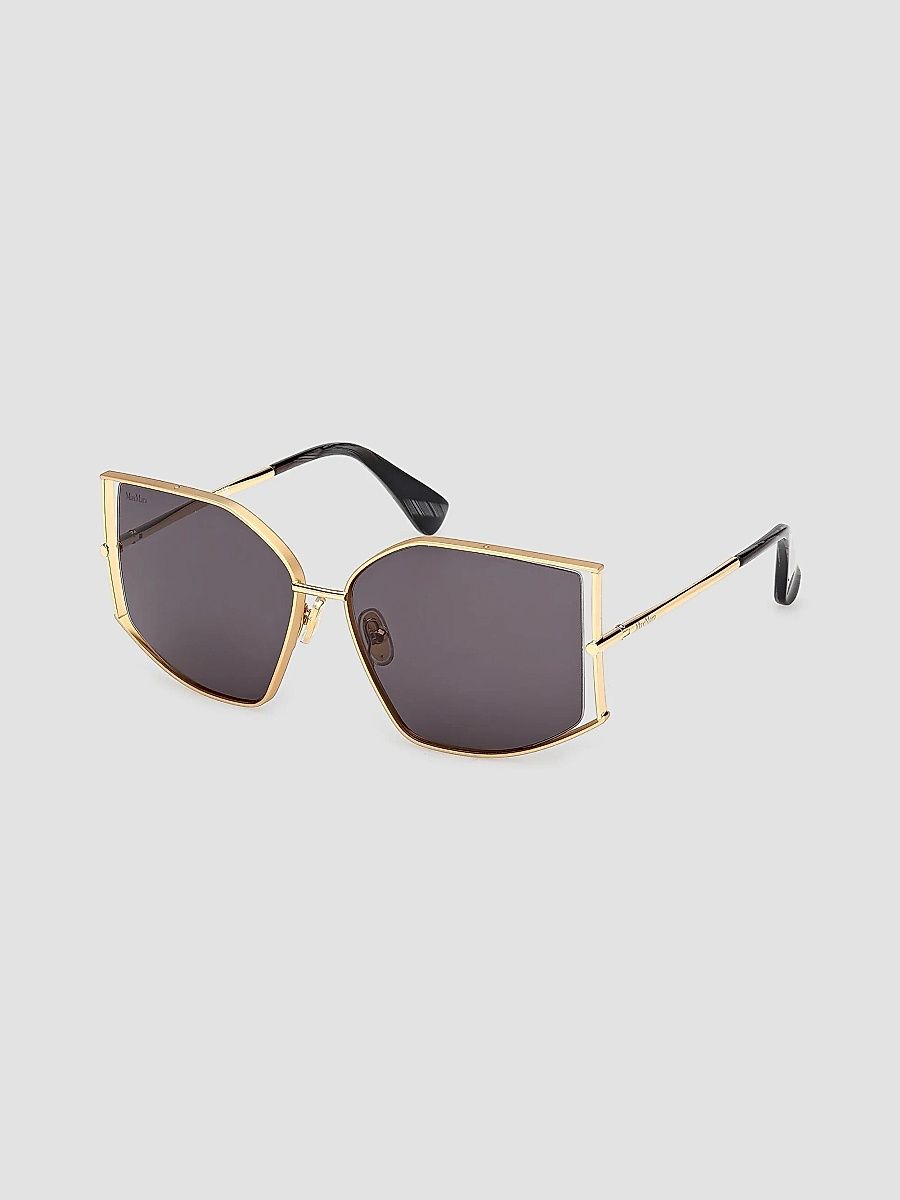 Max Mara Women's Menton-4 59MM Cat-Eye Sunglasses - Shiny Black Gold Smoke