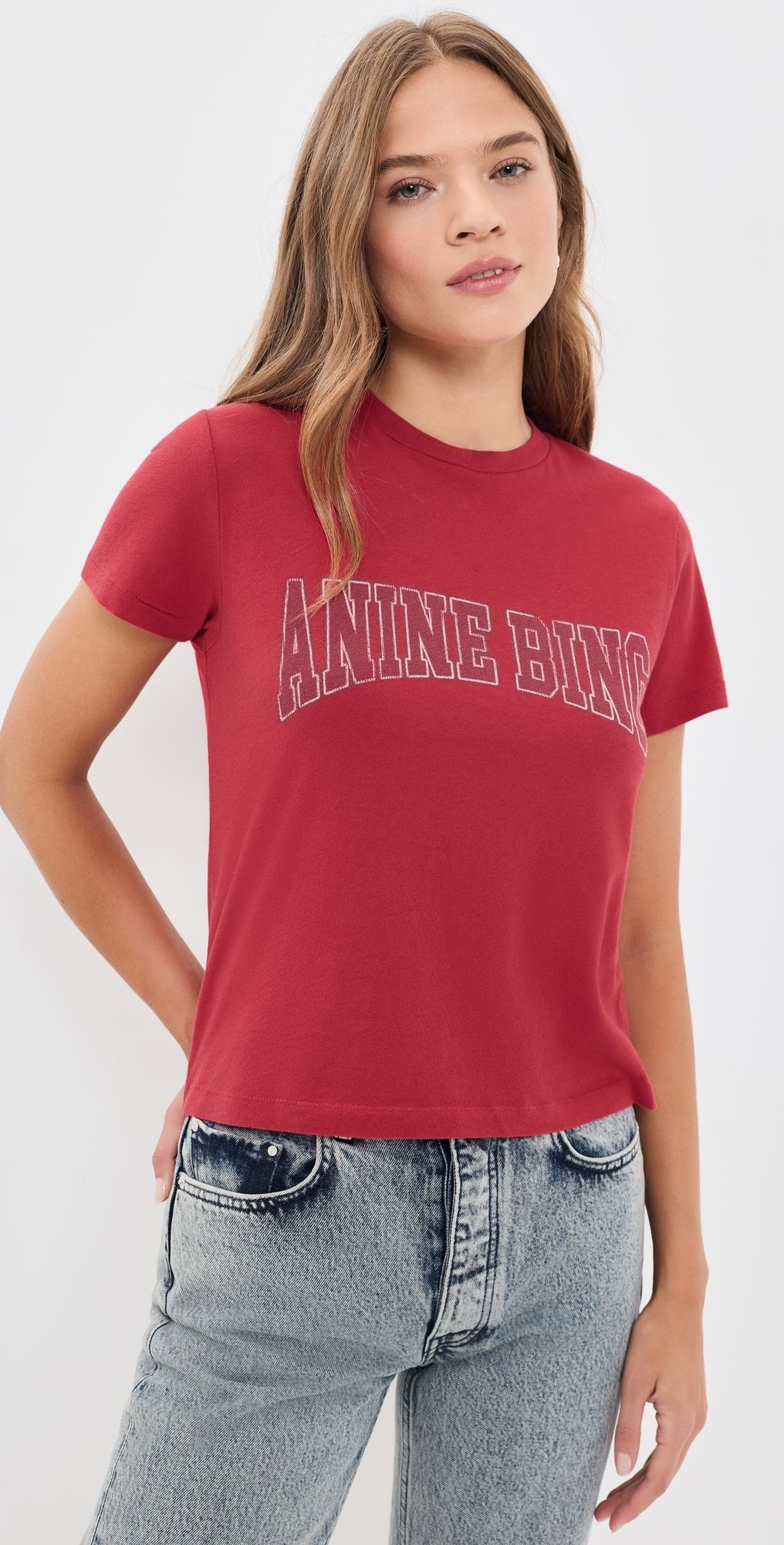ANINE BING Shelley Tee Tango Red XS