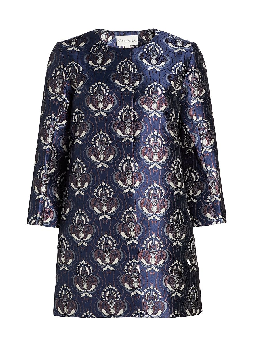 Women's Donna Jacquard Jacket - Vintage Deco Navy - Size Medium