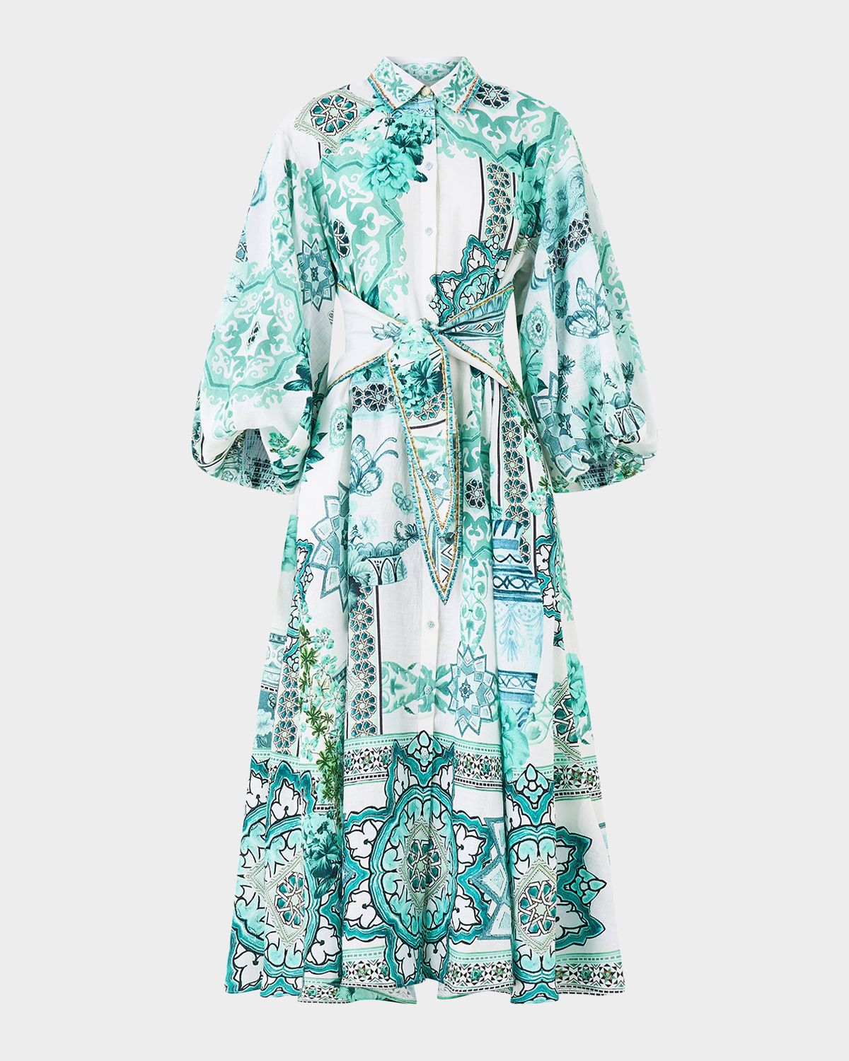 Balearic Bebe Waist Tie Midi Shirtdress