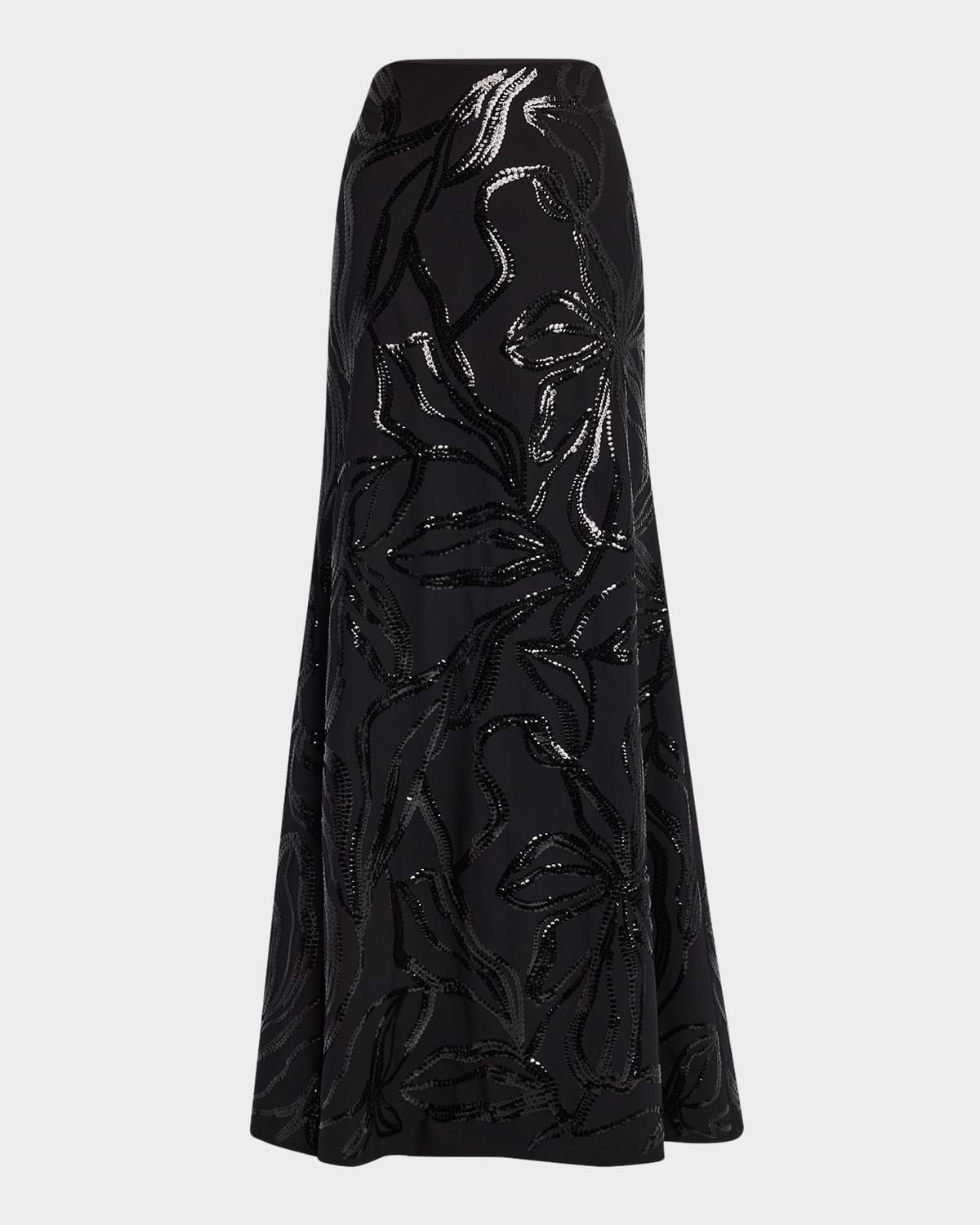 Sequined Fluid Maxi Skirt