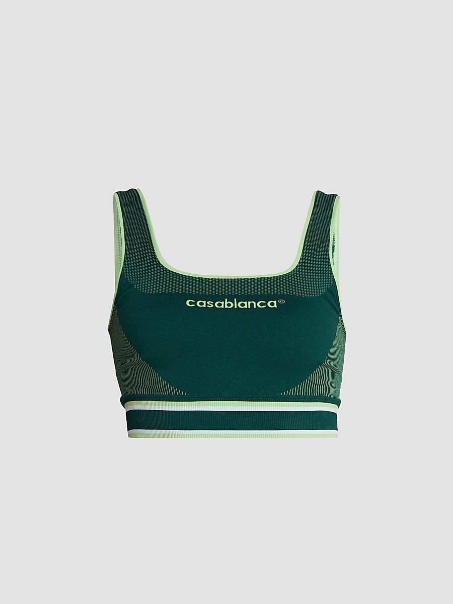Women's Logo Seamless Performance Crop Top - Green - Size Large