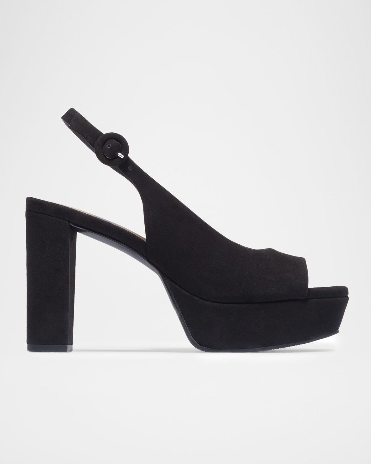 Vega Suede Platform Peep-Toe Pumps