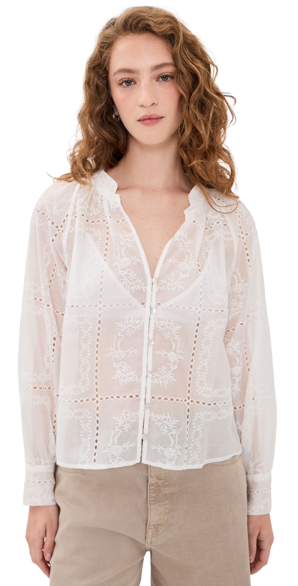 RAILS Francine Blouse Ivory Handkerchief XS