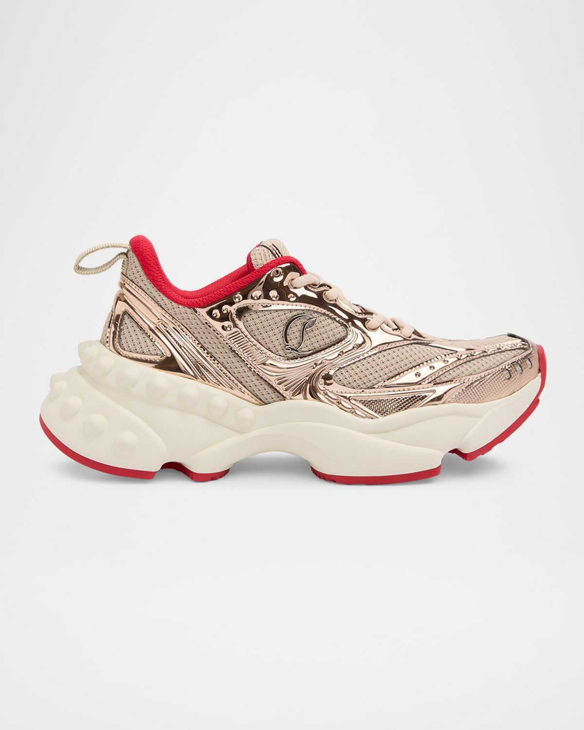 So Flo Mesh & Metallic Leather Runner Sneakers