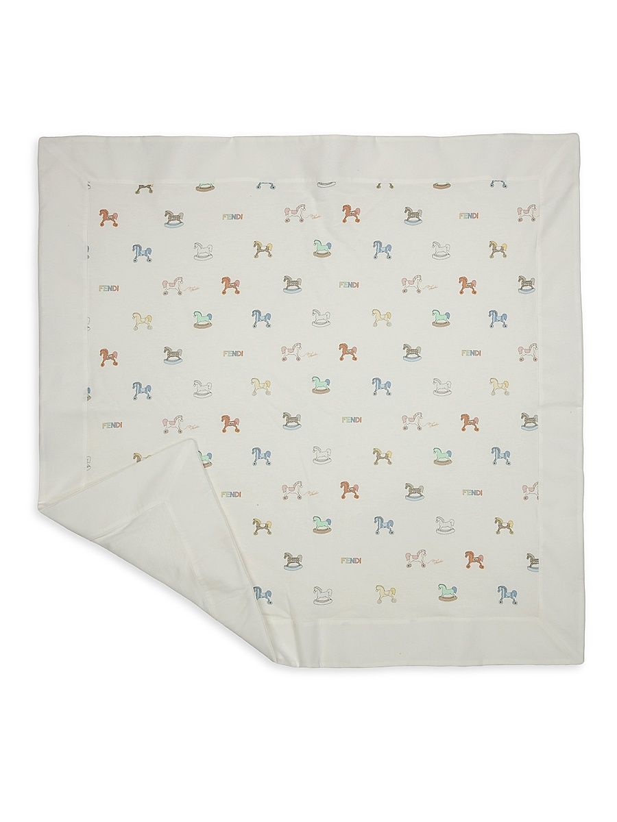 Baby's Rocking Horse Print Blanket
