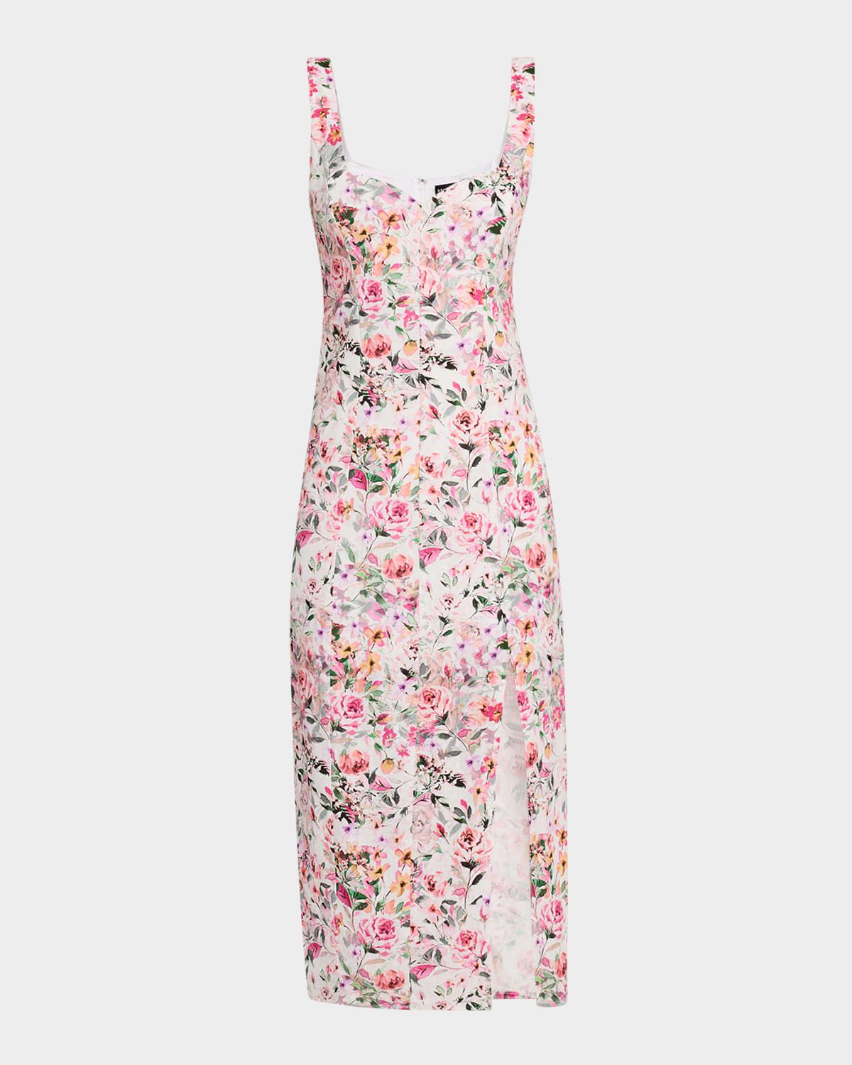 Eugenia Floral Sleeveless Midi Dress