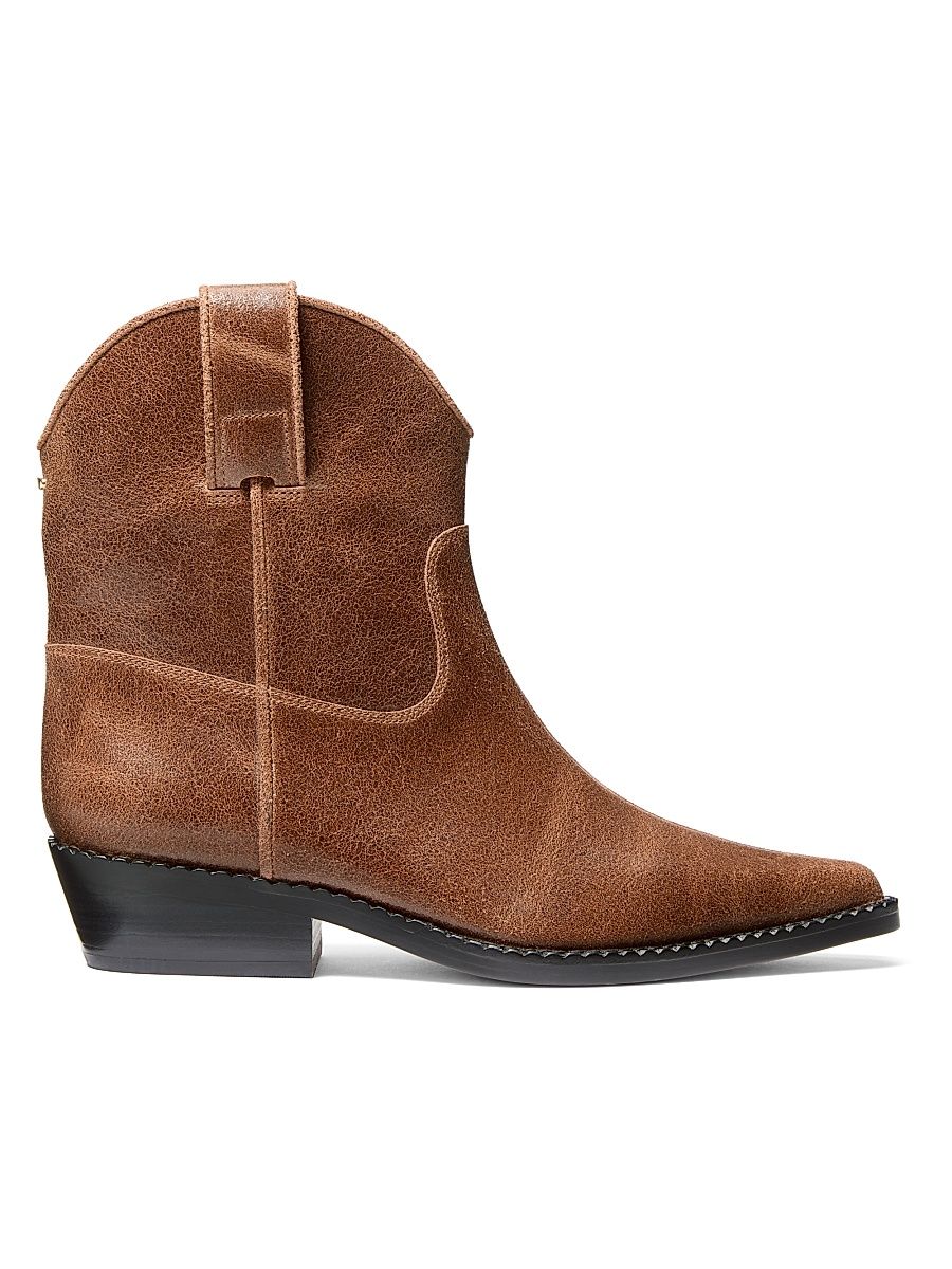 Women's Noemie 40MM Suede Booties - Luggage - Size 11