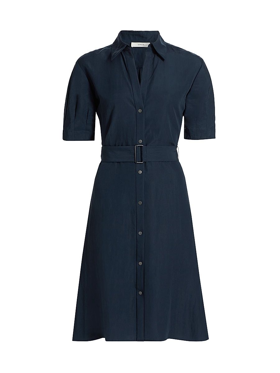 Women's Cuffed Belted Shirtdress - Coastal - Size XS