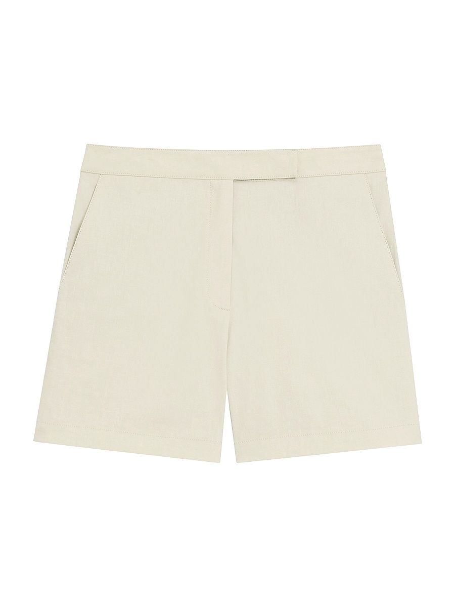 Women's Linen-Blend Shorts - Straw - Size 14