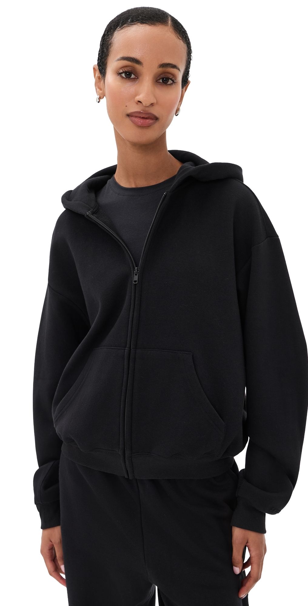 SKIMS Classic Zip Up Hoodie Onyx XL
