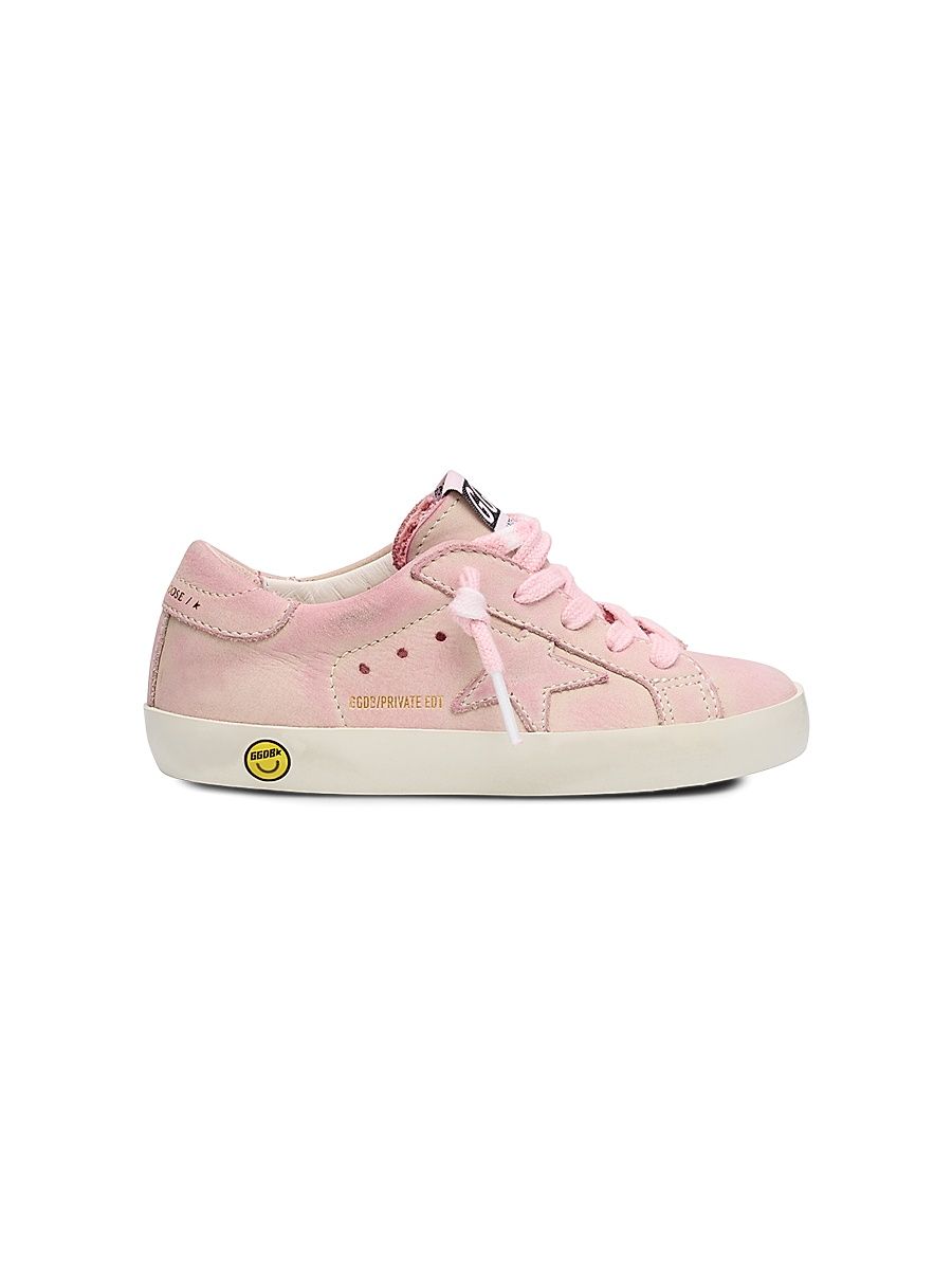 Girl's Superstar Suede Sneakers - Pink - Size 12.5 (Child)