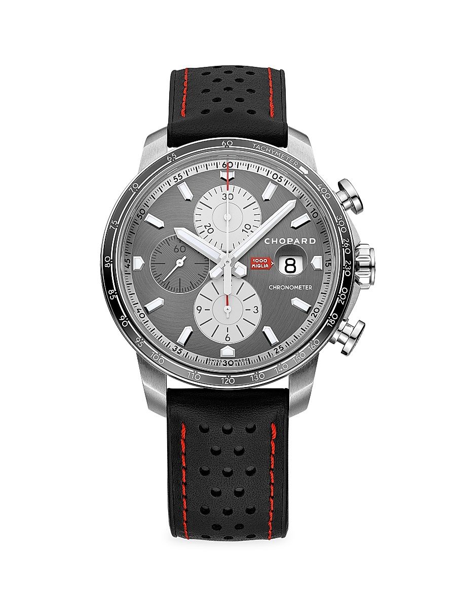 Women's Mille Miglia Stainless Steel & Leather Chronograph Watch - Black
