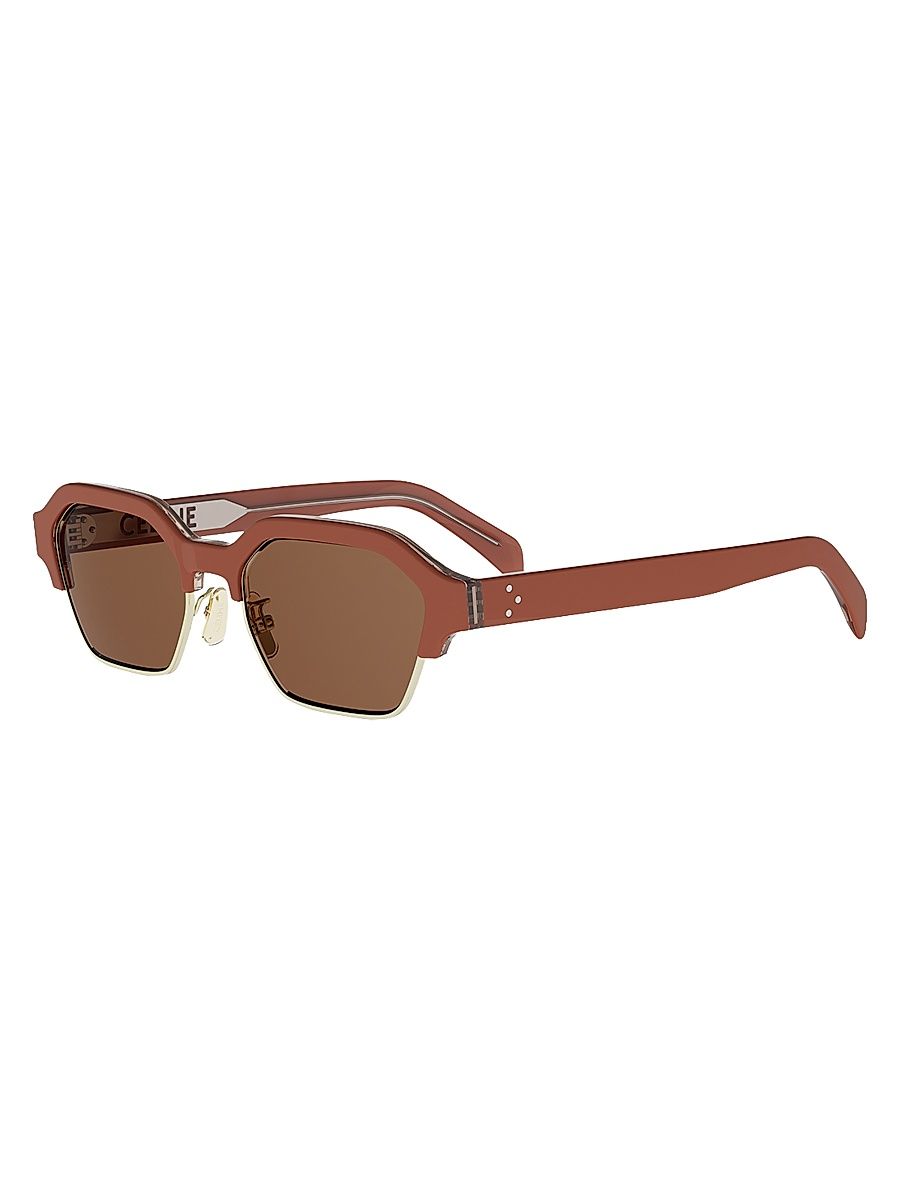 Men's Combi 53MM Geometric Sunglasses - Light Brown