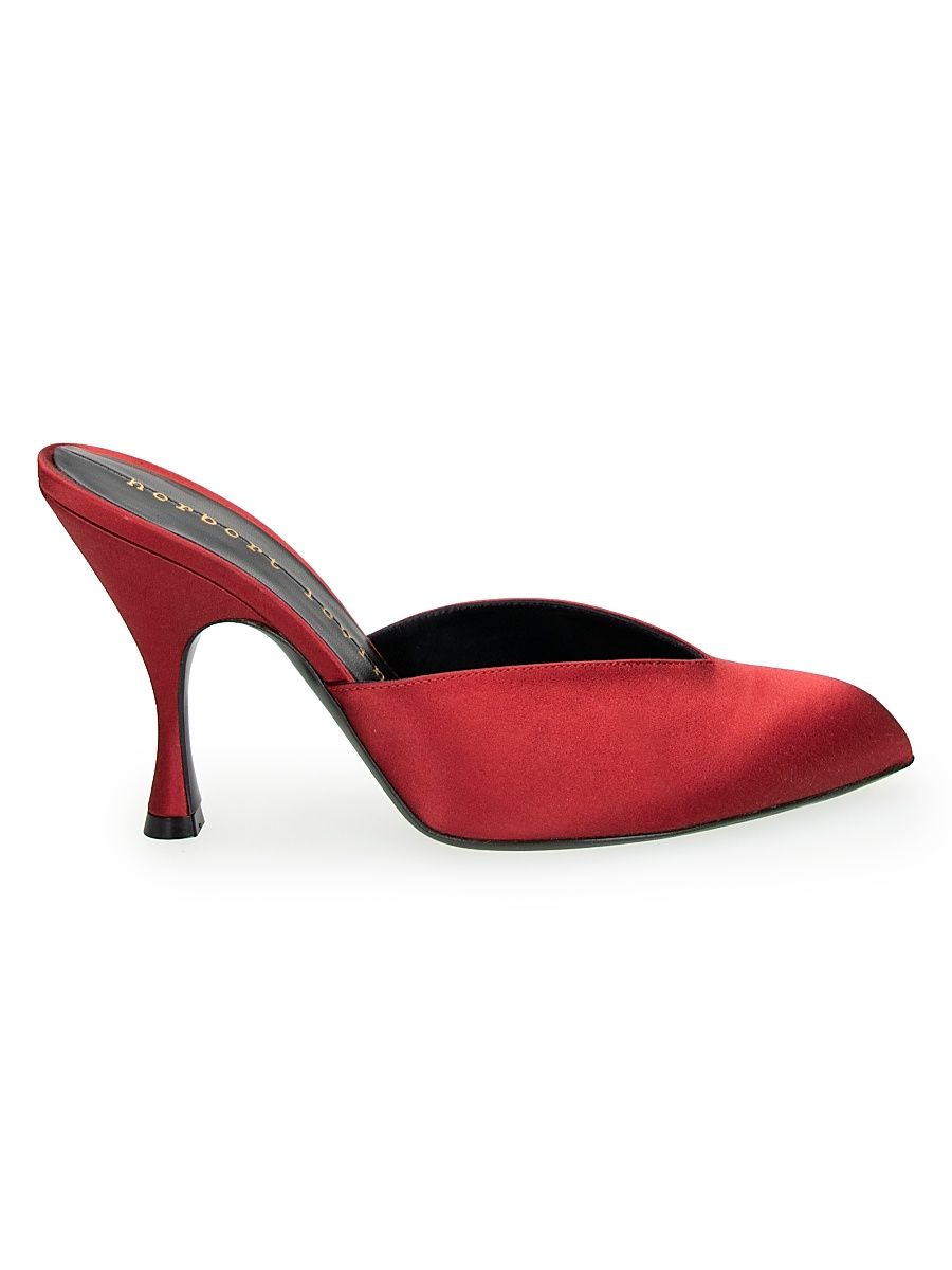 Women's Sitting Pretty 70MM Satin Mules - Satin Beth Red - Size 11