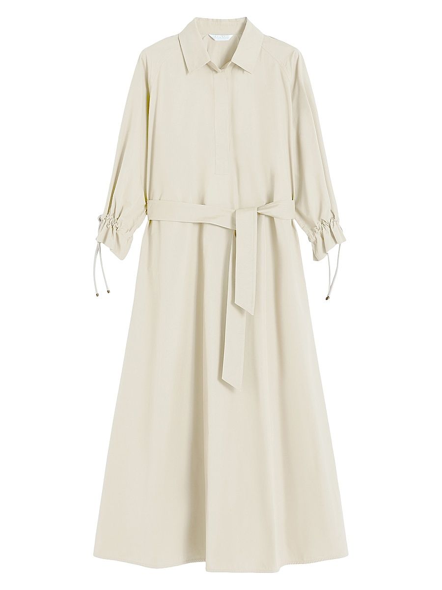 Women's Oversized Cotton Poplin Dress - Beige - Size 14