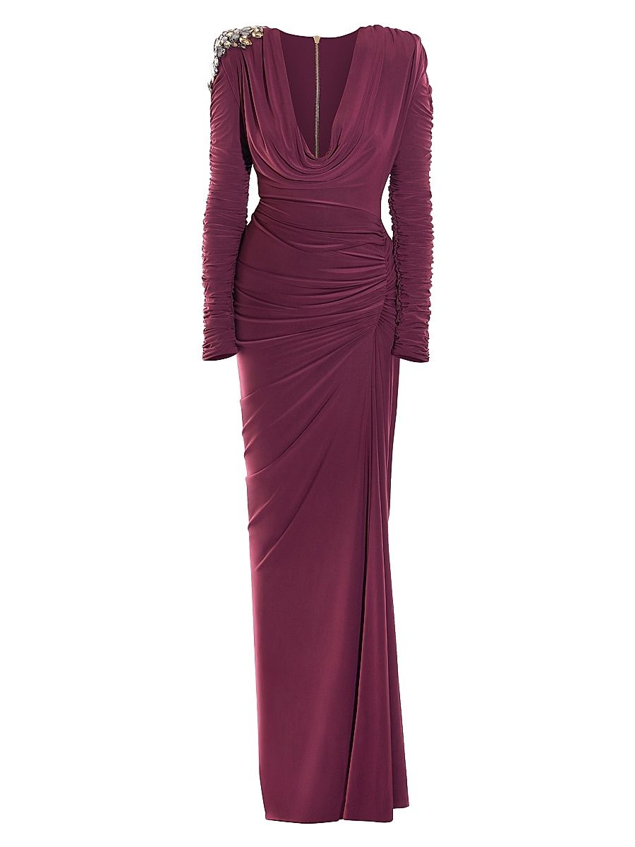 Women's The Fragile Night Embellished Gown - Plum - Size 14