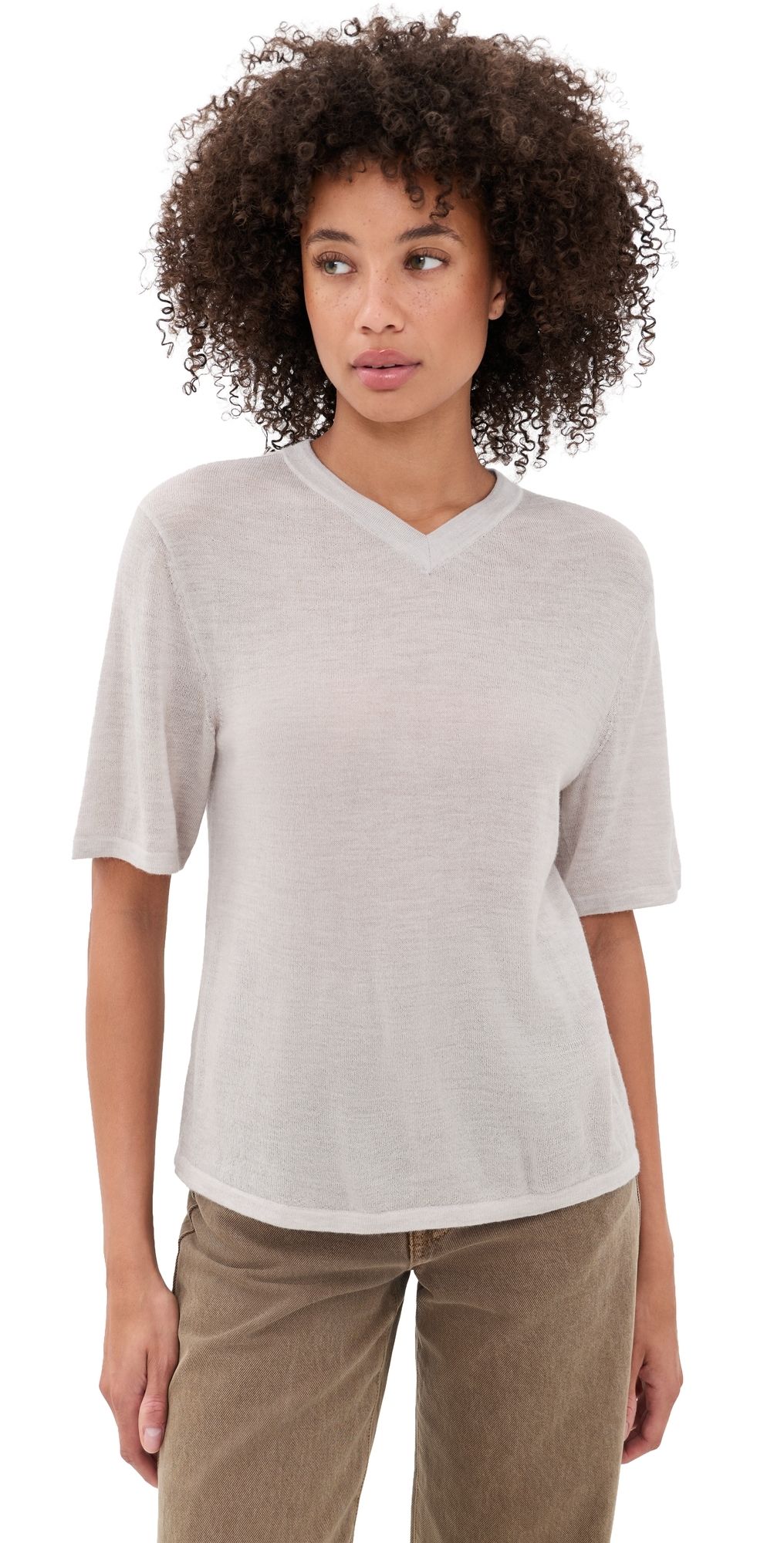 B Sides Short Sleeve V Neck Tee Dove Grey M