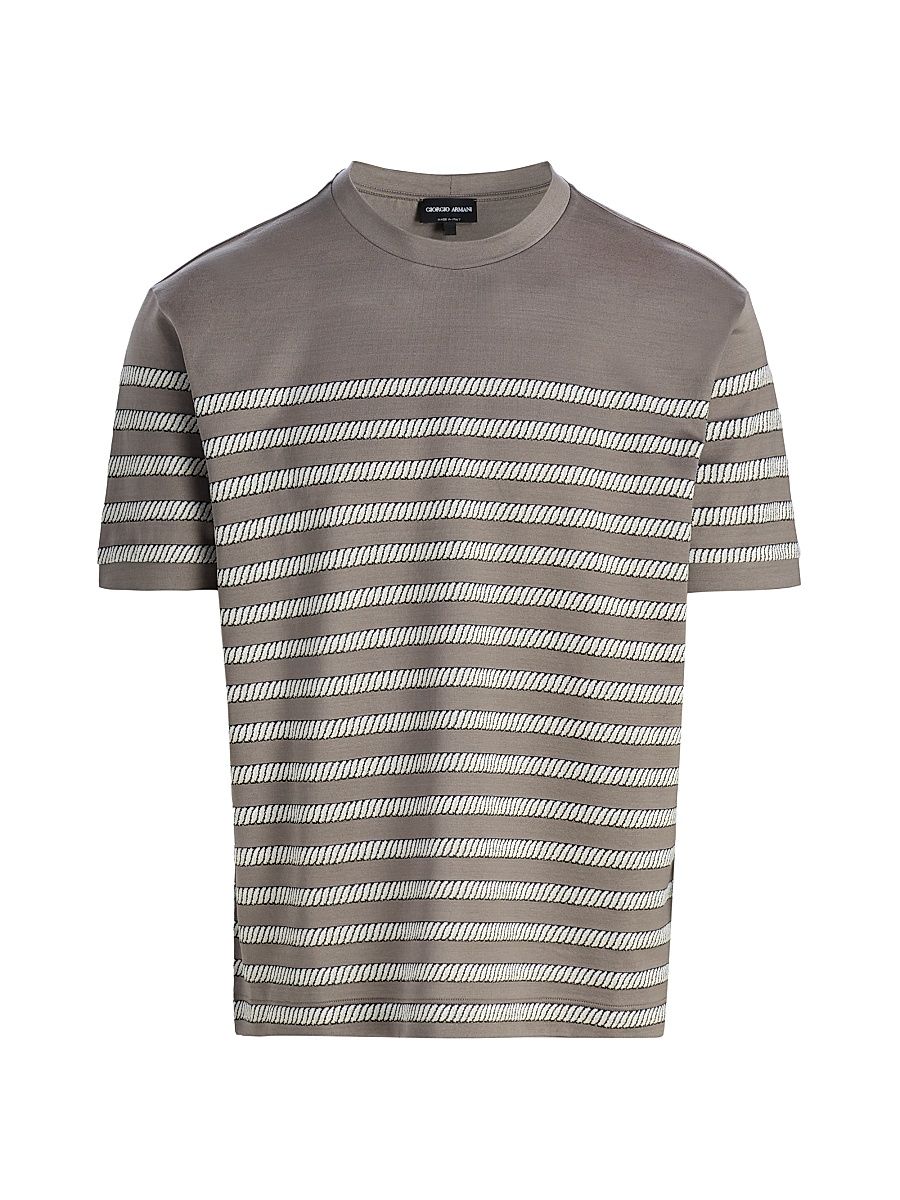 Men's Striped T-Shirt - Solid Medieval - Size 40