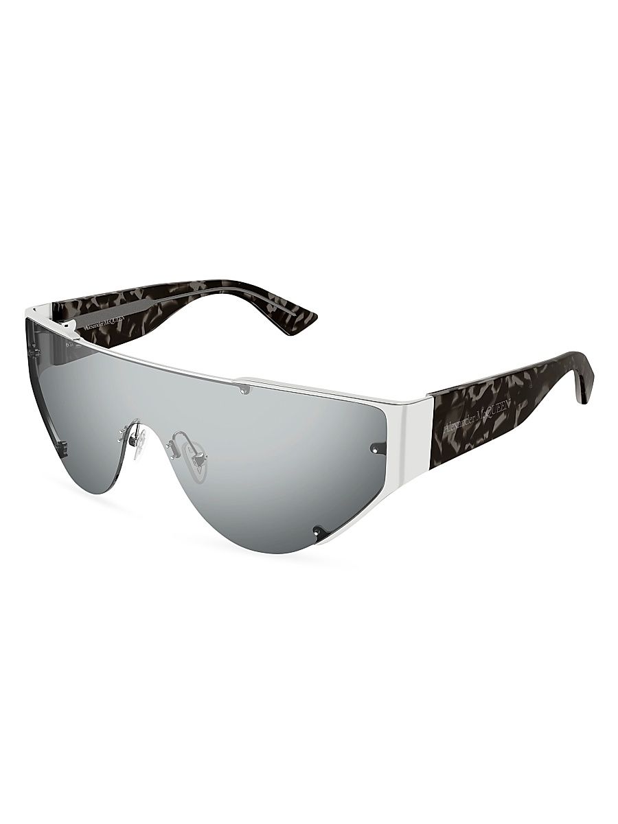 Women's The Grip 99MM Mask Sunglasses - Silver Black Havana Grey