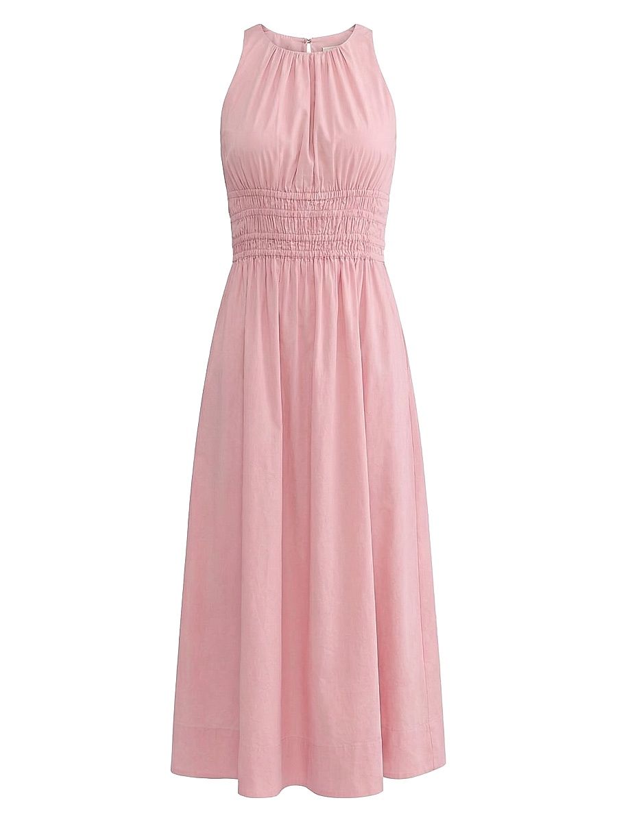 Women's Emelia Cotton A-Line Midi-Dress - Vintage Rose - Size Large