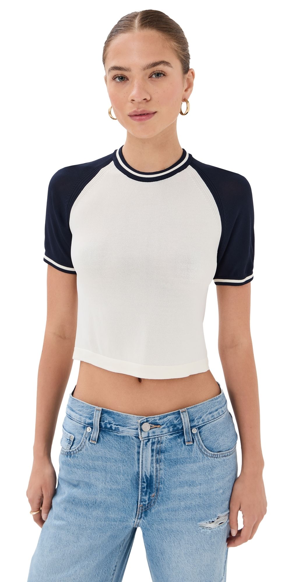 State & Lake Raglan Baseball Tee Green/White XL