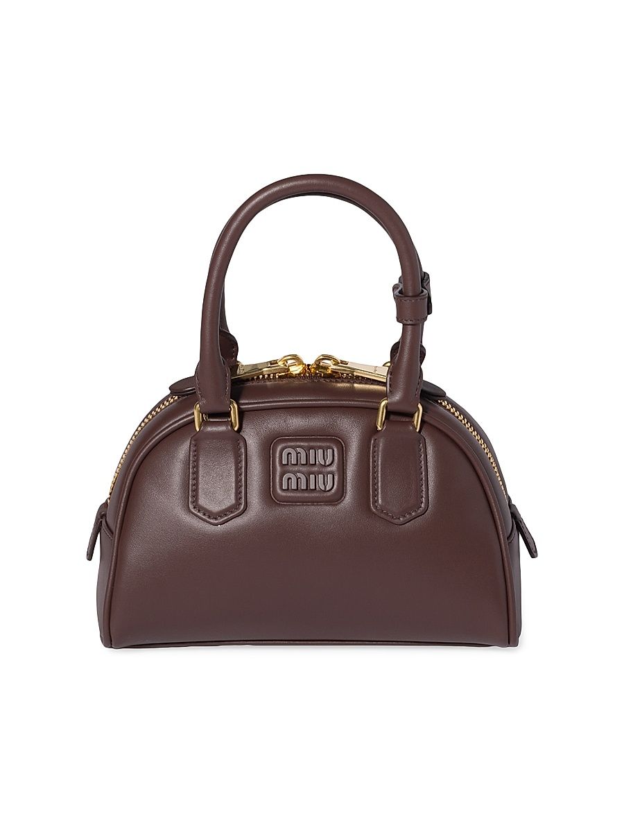 Women's Arcadie Leather Top Handle Bag - Brown