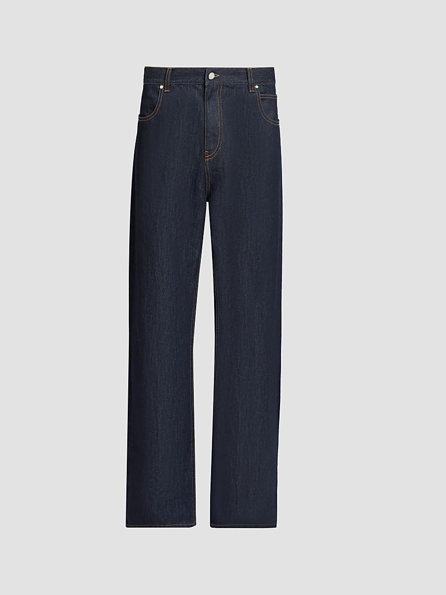 Casablanca Men's Raw Denim Baggy Jeans - Blue - Size 34