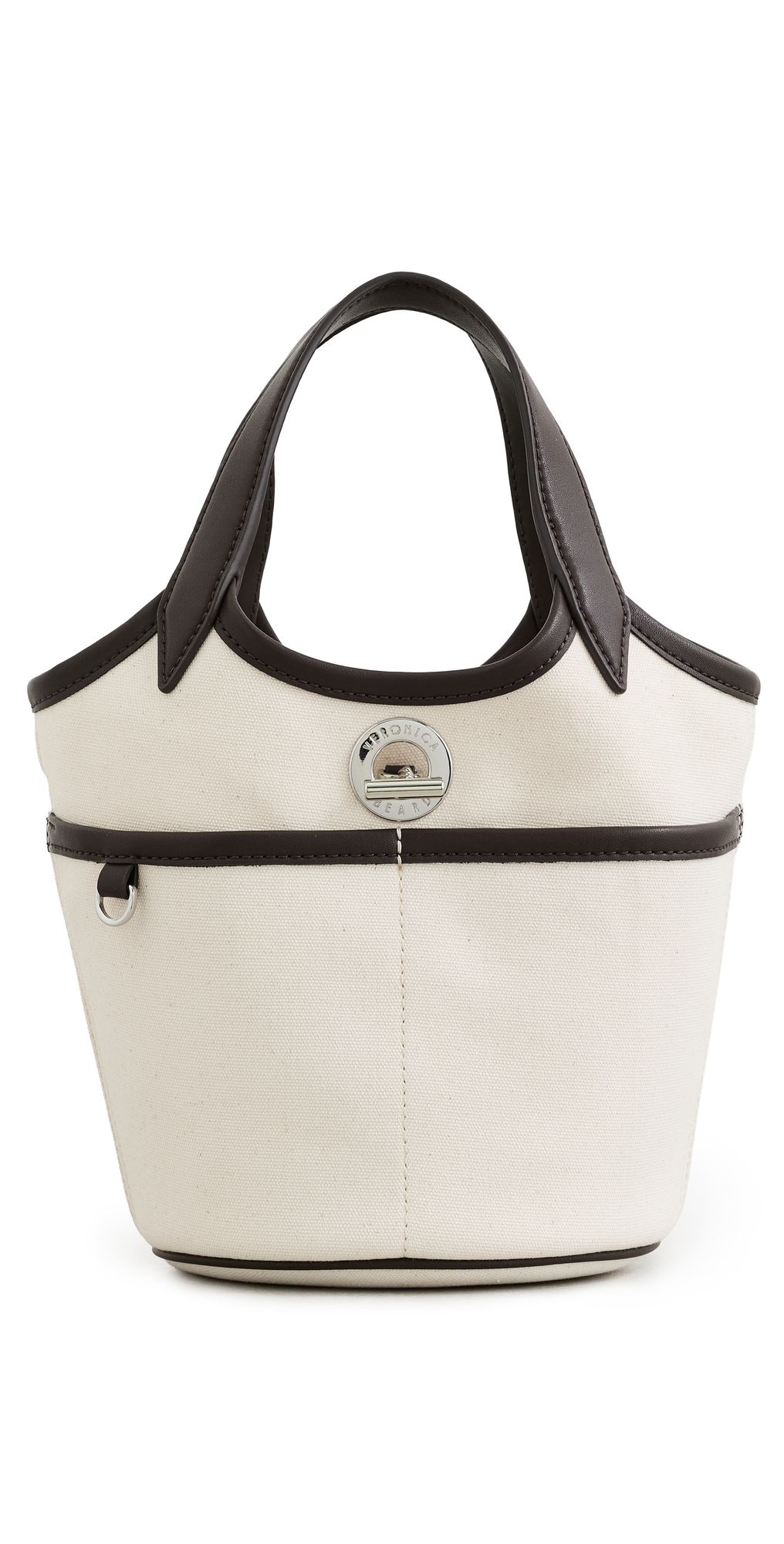 Veronica Beard Canvas Anchor Bucket Bag Espresso/Ecru One Size