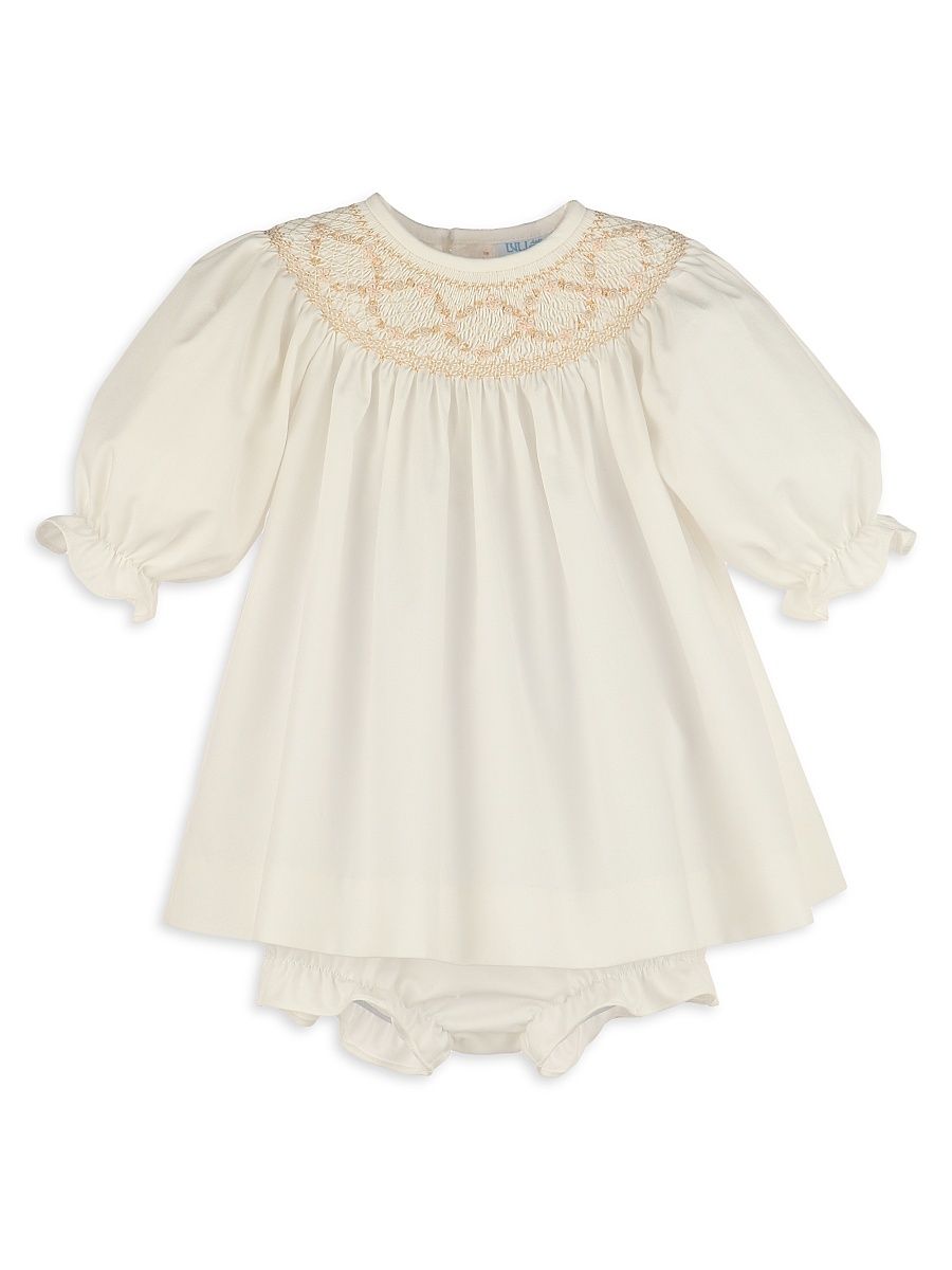 Baby Girl's 3-Piece Cotton-Blend Bonnet, Dress & Bloomers Set - Ivory - Size 18 Months