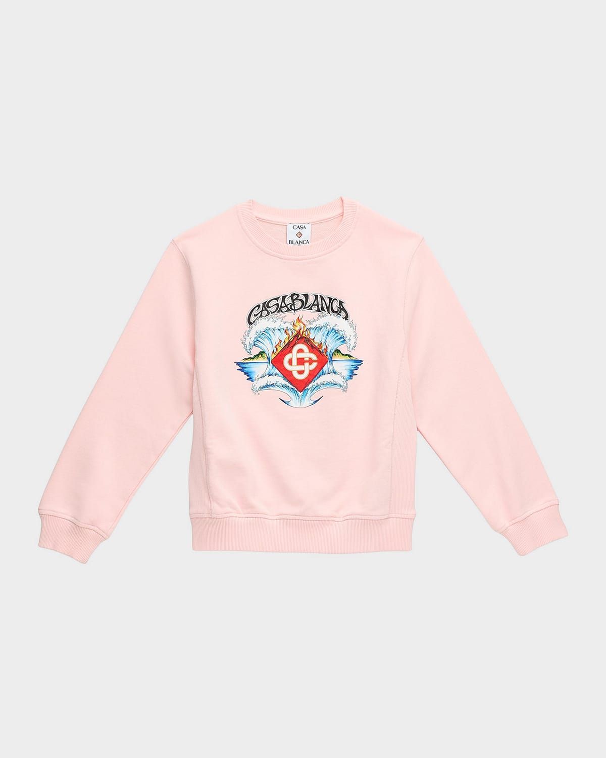 Girl & apos;s Waves Logo Organic Cotton Sweatshirt, Size 3-14