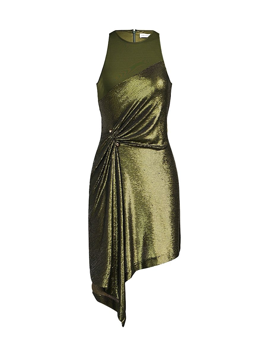 Women's Ida Sequined Jersey Minidress - Seaweed - Size 8