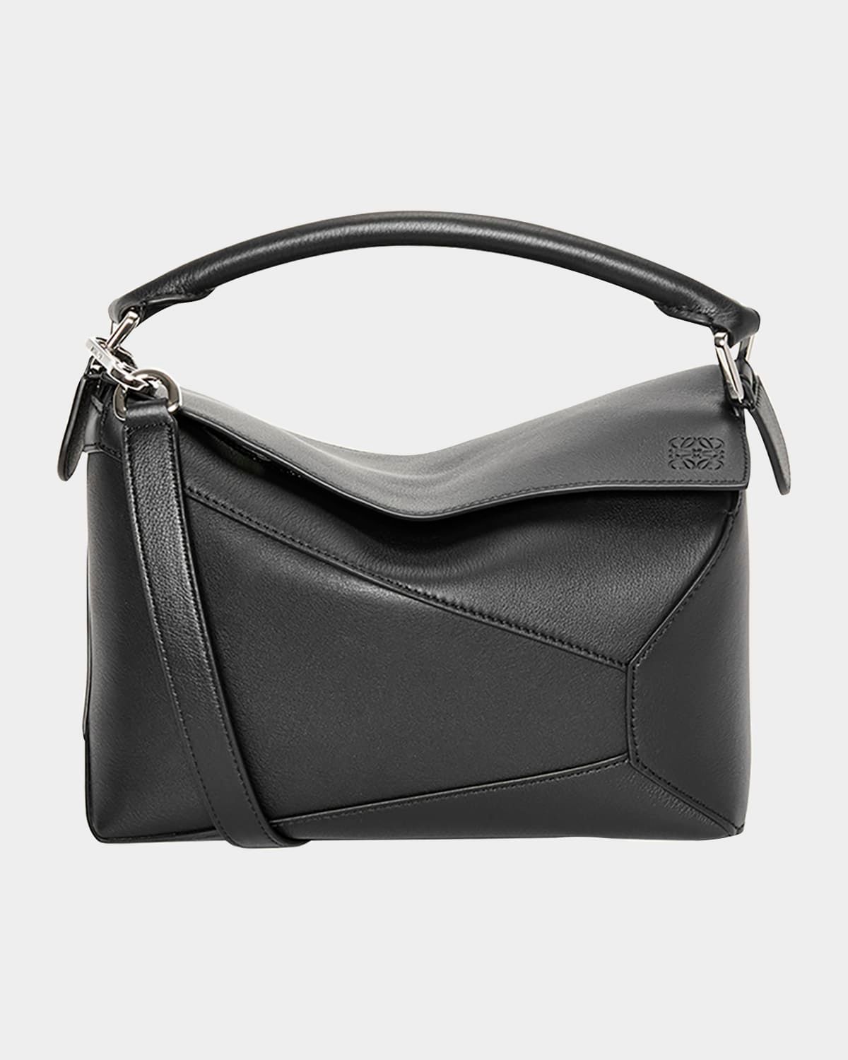 Puzzle Edge Small Top-Handle Bag in Leather