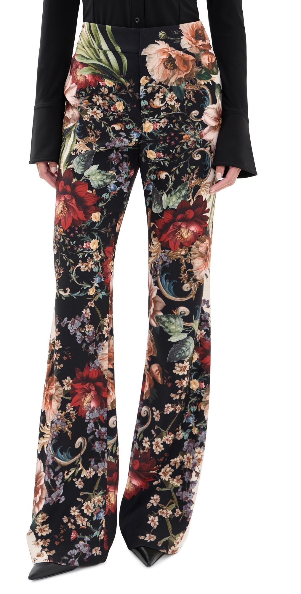 ALICE + OLIVIA Andrew Bootcut Slim Pants FLORAL RADIANCE 14